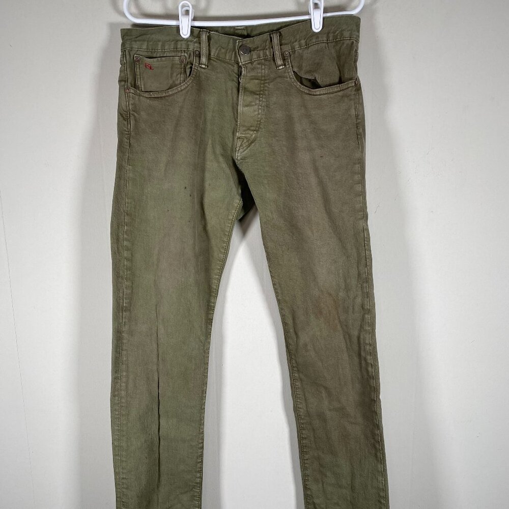 Polo Ralph Lauren Denim Jeans Men's 33 x 32 Low Rise Green Casual Pants